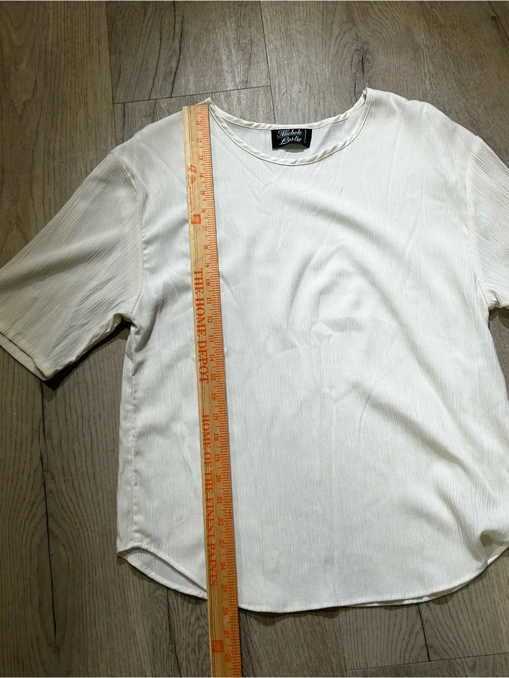 Light Cream Short Sleeve Crewneck Top - Picture 5 of 5